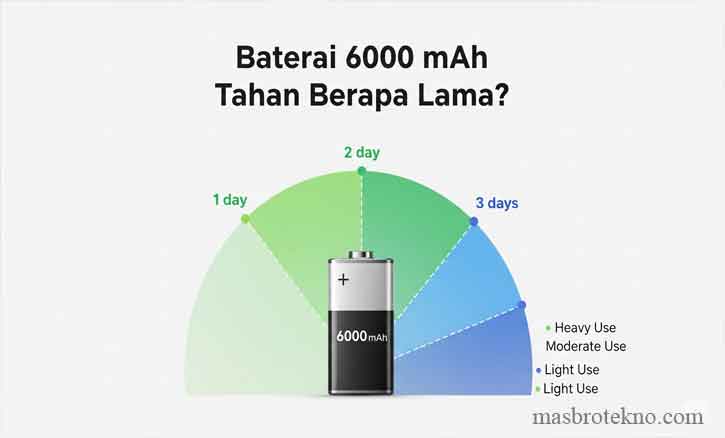 baterai 6000 mAh tahan berapa lama