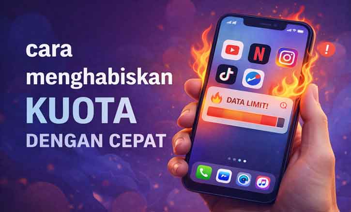 cara menghabiskan kuota dengan cepat